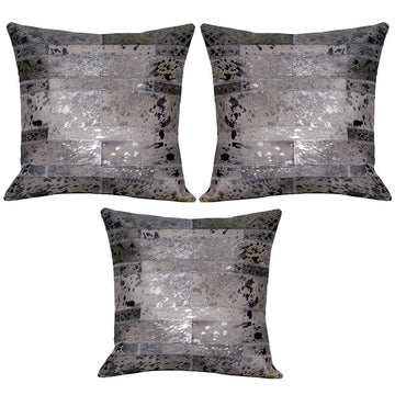 Hilason  Cowhide Leather Hair-On Patchwork Cushion Pillow Cover